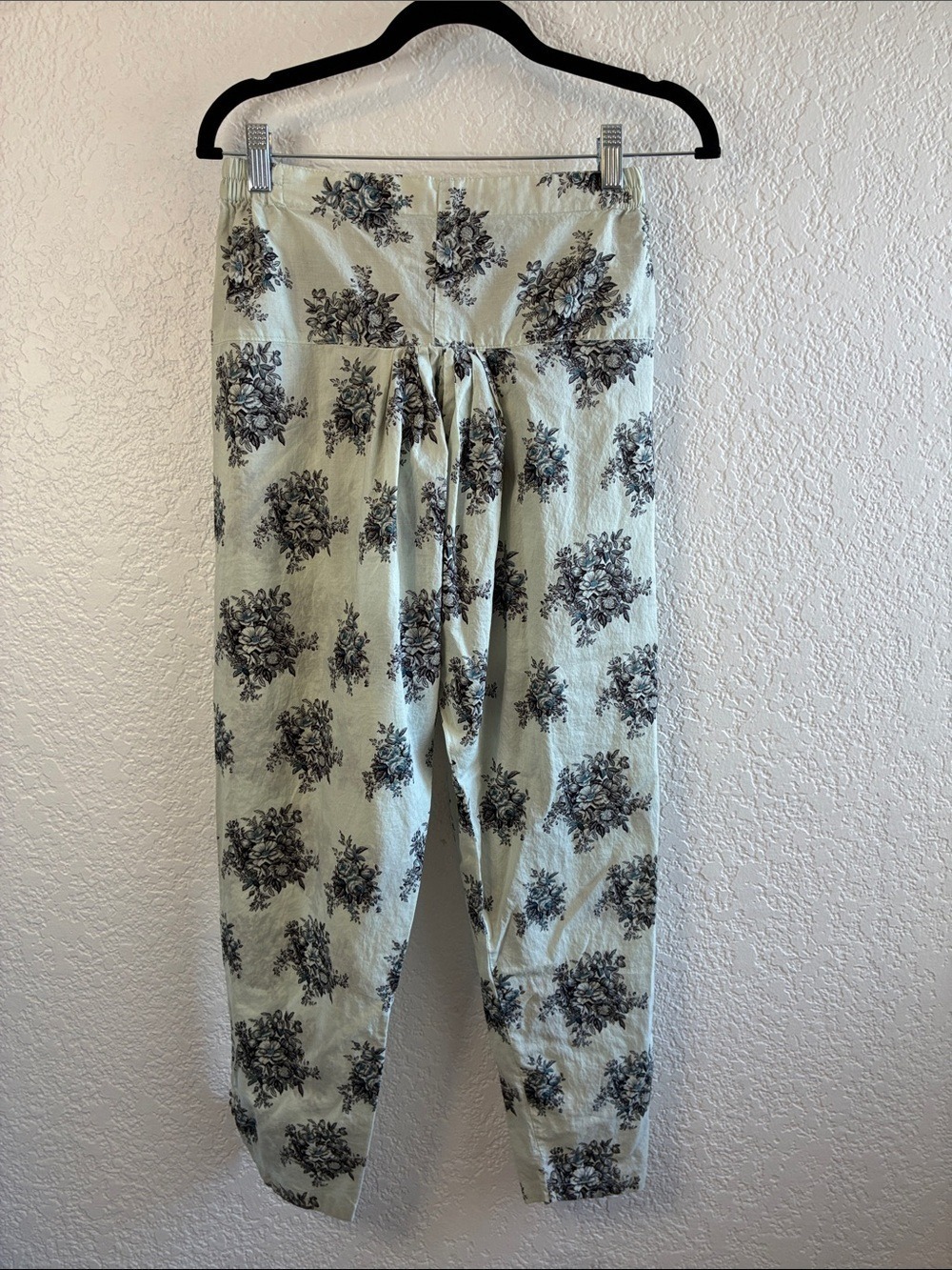 Zeen Pakistani Green Floral Printed Cotton Tapered Trousers Cigarette Pants 10